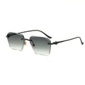 March Custom Engraving Logo Available Fashion New Arrival Rimless UV400 Sun Glasses Metal Gold Frames Diamond Cut Sunglasses