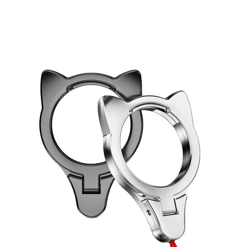 2in1 Multifunction Metal Keychain Phone Stand Rope Phone Lanyard Key Chain Mobile Phone Straps Holder Stand Finger Ring Keycord