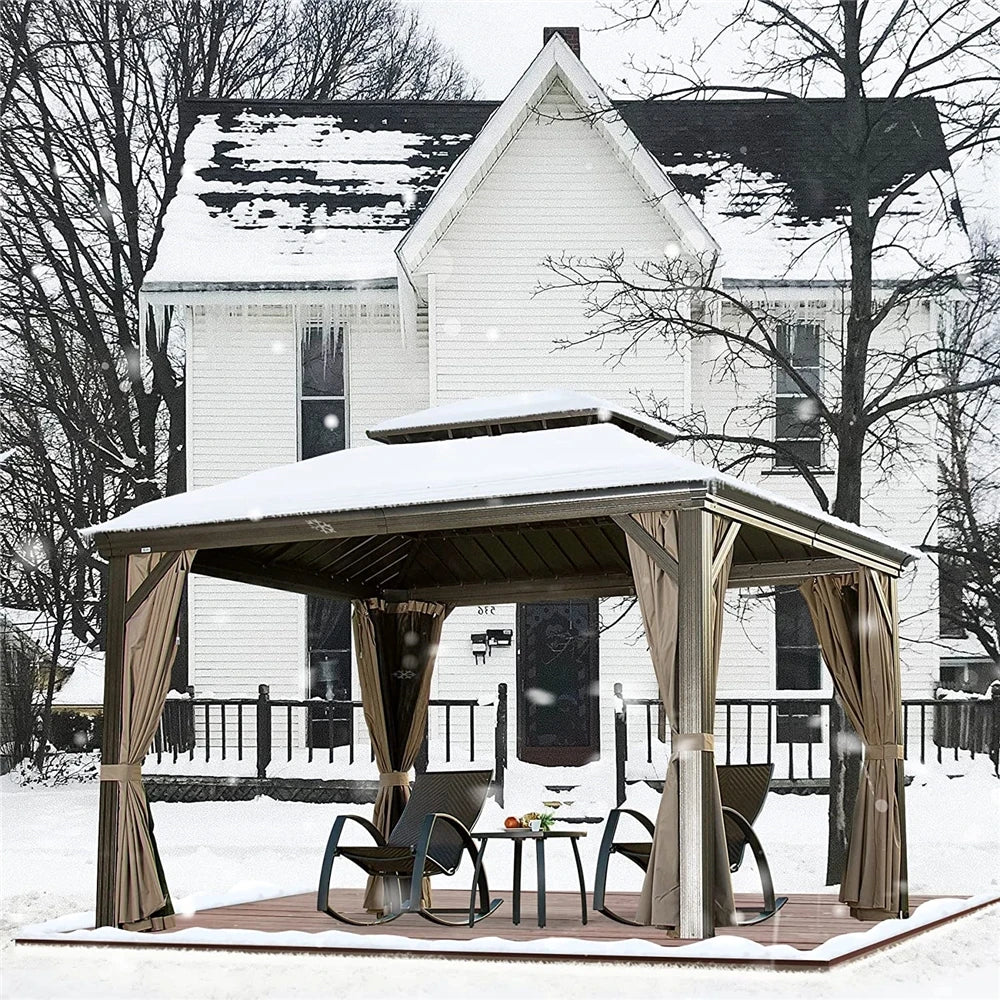 Brand New Hard Top Patio Snowproof Gazebo Outdoor Motorized 10x10 ft /12*20ft Gazebo Tent with Great Price