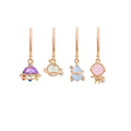 New Design Space Element Buckle Earrings Creative 18K Gold Plated Brass Earrings Zircon Color Hanging Pendant Earrings for Women