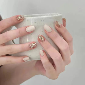 Nail Art Decoration Autumn New Style Irregular Mica Sequins Ultra Thin Acrylic ABS Finger Nail Stickers 24 Pcs
