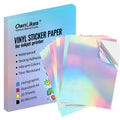 Flexography A4 Waterproof Vinyl Acrylic Single Sided Holographic Labels Sticker Paper for Inkjet Printer