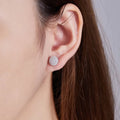 925 Sterling Silver Fine Jewelry Iced Rhodium Plated Moissanite Diamond Cross-Shape Screw Back Stud Earrings-for Gift