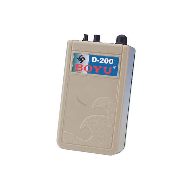 BOYU D-200 220v Battery Operated Plastic Air Pump for Fish Tank Use in Living Room Bedroom Dorm Room or Desktop