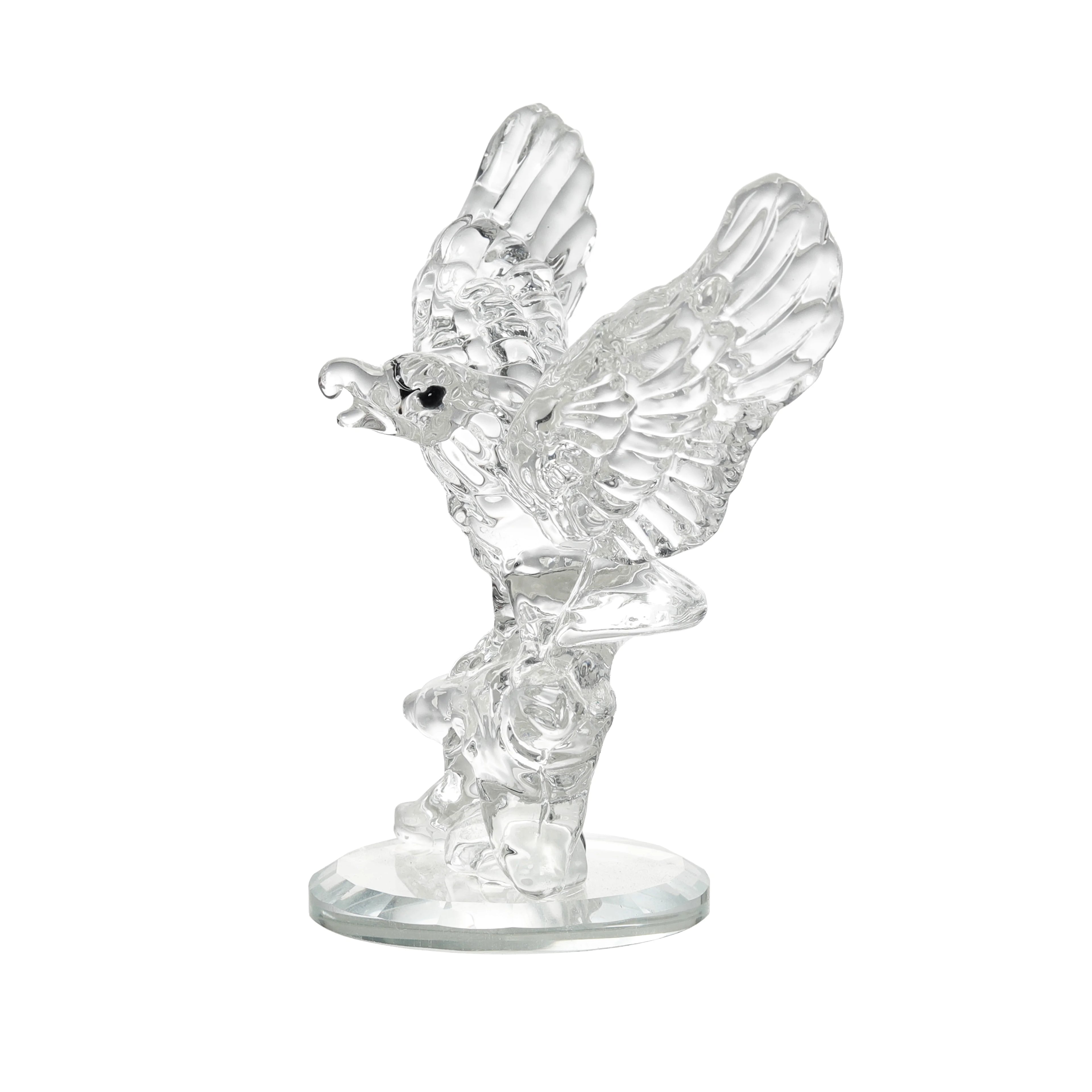 Crystal Eagle Figurine Bald Eagle Glass Collection Ornament Statue Animal Collectible Table Decor Home Decor