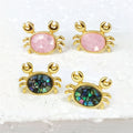 S925 Sterling Silver Lovely Stud Earrings Crab Animal Design Handcrafted Wholesale Cute Gold Jewelry Natural Shell Stud Earrings