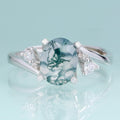 K049 Superior Customer Service Silver Gemstone Resizable Ladies Finger Unique Fine Nature-Inspired Agate Modern Style Ring