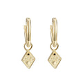 Dainty S925 Sterling Silver Sun Shine Rhombus Hoop huggies Earrings 18k Gold Plated Dangle Eardrops for Women and Girls
