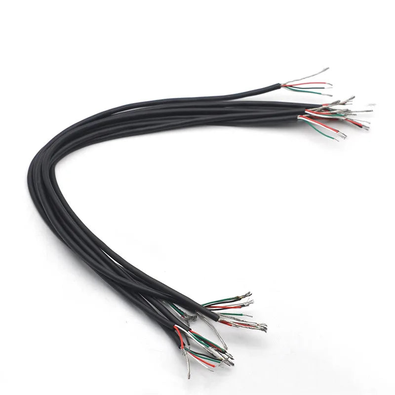 Four-Core with Shield Cable for Electric Guitar Pickup Making Humbucker with Coil Splitting Cable Black