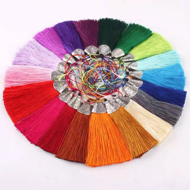 8CM Silky Tassels Fringe Sewing Key Bang Trim for Sachet Bookmarks Home Textile DIY Embellish Hanging Rope Curtain Accessories