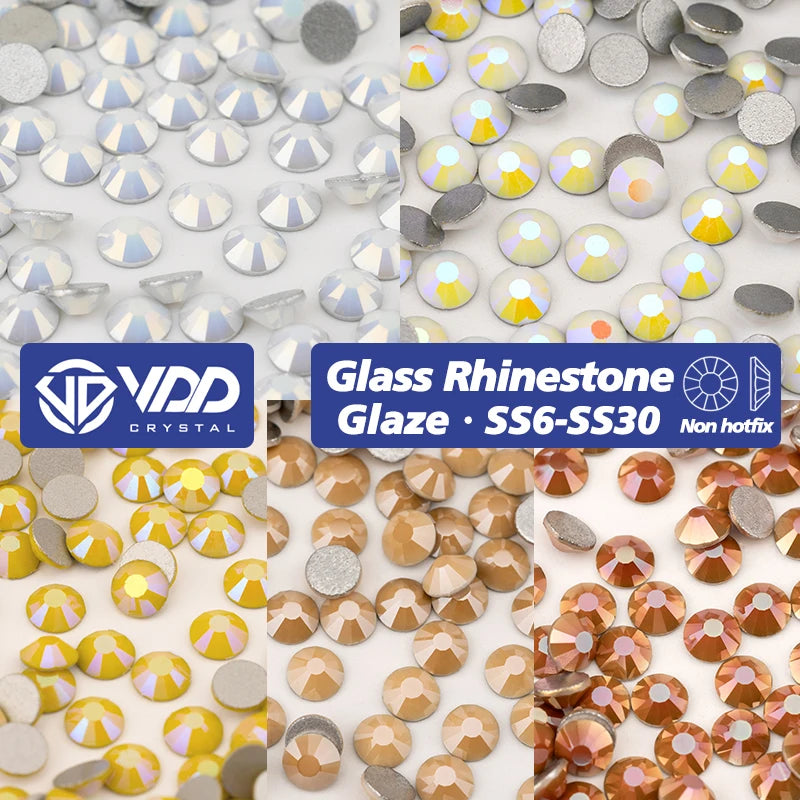 VDD SS6-SS30 Glaze New Colour High Quality Glass Rhinestones Crystal Flatback Strass Stones Nail Art DIY Crafts Decorations