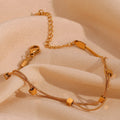 PVD Gold Plated Anti Tarnish Bracelet Double Layer Snake Chain Bracelet Stainless Steel Women Accessories Jewelry