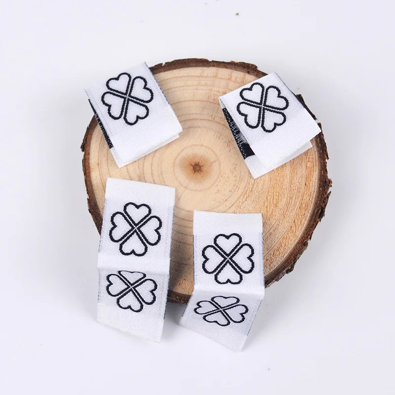 High Density Sew on Neck Woven Labels Small Center Fold Clothing Tags for Clothing Custom
