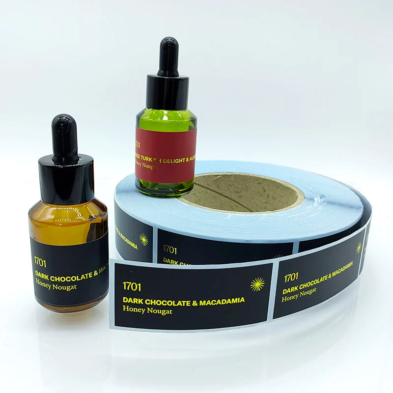 Waterproof Custom Roll logo Luxury Packaging Bottle Embossed Gold Foil Labels Stickers Printing for Food Cosmetic