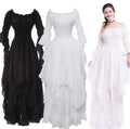 Europe and America Gorgeous Lace Dress Flared Sleeve Retro Gothic Cosplay Party Princess Dress