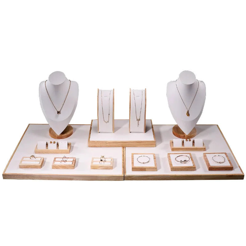 High Grade Inventory  White Jewelry Window Display Necklace Hanger Combination Jewelry Props Set Wholesale