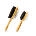 Wholesale Double Sided 2-in-1 Bamboo Pet Bath Brush Dog Comb and Hair Remover for Cats Wood Material Grooming Product