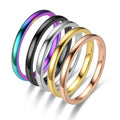 Factory Cheap Rustic Covk 2mm Fine Stainless Steel Jewelry Ring Minimalist Frosted Titanium Steel Thin Finger Woman Rings