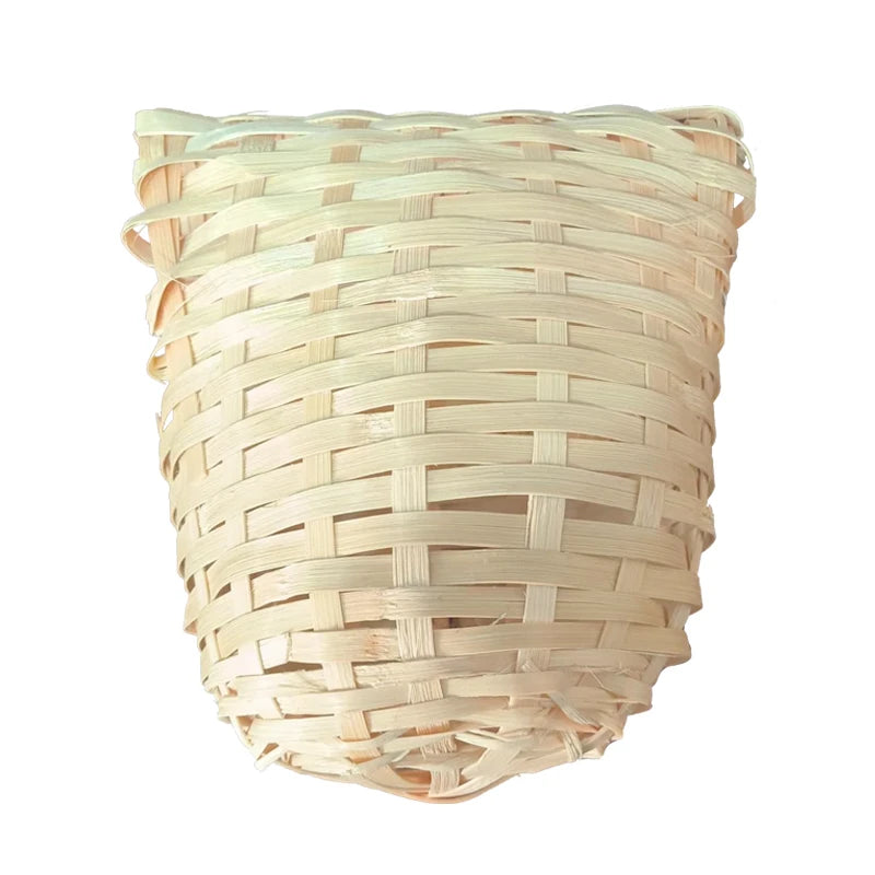 Small Bird Parrot Nest Set Bamboo Woven All Seasons Supplies with Animal Pattern Removable Washable Fiber Fill for Pets