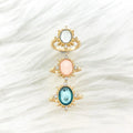 2026 Classic Style Custom Geometry Resin Diamond Gold Plated Ring Set New Design Alloy Gemstone Parties Anniversaries for Women