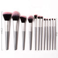 Manufacturer Wholesale Facial Tool Cosmetic Brush Makeup Brush Set with Logo Shenzhen Powder Eye Contour Blusher 12pcs Gray