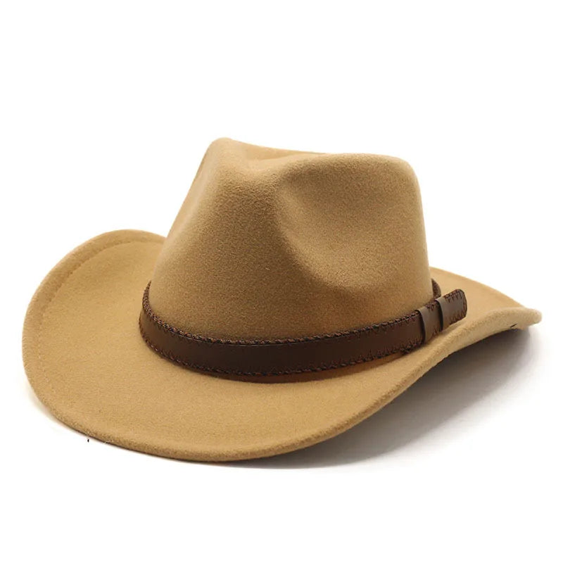 Ready to Ship Fashion Unisex Felt Cowgirl Hat Western Cattlemen Cowboy Hat for Men & Women Casual & Outdoor Scene