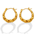 Stainless Steel Geometric Twisted Rope Hoop French Retro 18k Gold Plated Twist C Shape Earrings Party Wear Women's Earring