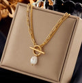 Fashion Double Layers Ot Clasp Pendant Necklace Collar Bone Necklace for Women Jewelry