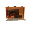2022 Luxury Clear Orange Women's Wedding Hand Bag Rectangle Resin Ladies Clutches Transparent  Acrylic Party Clutch Bag