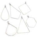 30pcs/lot Geometric Shape Never Fade Stainless Steel DIY Drop Connector Findings Clasps Hooks Jewelry Making Accessories