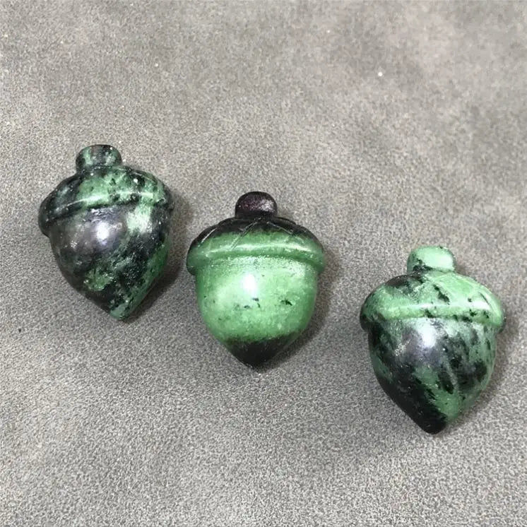 2026 Natural Mineral Carving Hazelnut Shape Crystal Opal Tiger Eye Watermelon Red Pine cones Rieki Healing Stone
