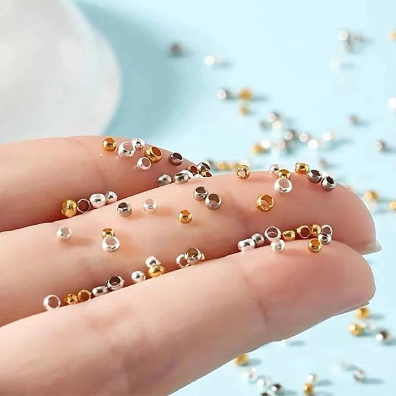 500pcs/bag 2mm/2.5mm/3mm Copper Stopper Spacer Beads Metal Crimp End Beads for Diy Jewelry