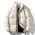 Good Quality Casual Winter Men's Polyester Down Filled Windproof Waterproof Plain Dyed Thick Standing Collar Jacket For Hot Sale