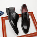 Wholesale Men Business Leather Shoes Formal Oxford Shoes square Toe Casual Men Genuine Leather Dress Shoes