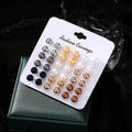 VKME 18Pcs/Set Mixed Multicolor Pearl Earrings Set