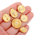 Stainless Steel Three-dimensional Horse Eye Demon Eye Shaped Pendant 18K Vacuum Gold-plated DIY Accessory