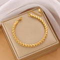 Hip Hop 18K Gold Plated Chain Bracelet Adjustable Stainless Steel Curb Snake Bone Chain Bracelet for Men Women