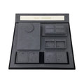 Wholesale Black and Gray Microfiber Jewelry Display Stand Set for Earrings Ring Necklace Display