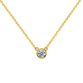 Starsgem 14K Yellow Gold Necklace Wholesale Price for 3mm Round Brilliant Cut Moissanite in 16inches