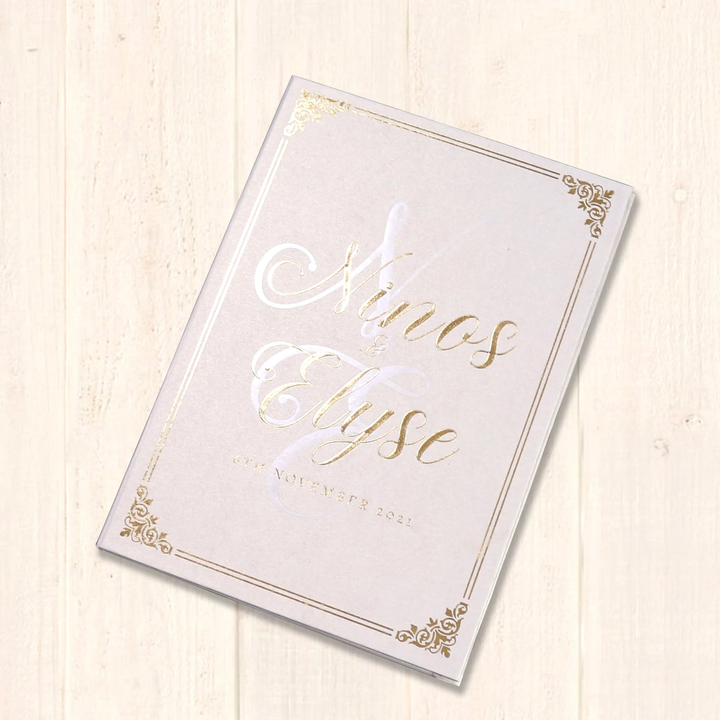 Cross Angel Decorative Pattern Paper Hardcover Invitations Embossed Gold Foil White Foil Frosted Acrylic for Wedding Birthday