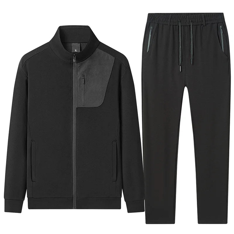 Men's Athletic Tracksuit Set Zip up Jacket & Joggers Lightweight Breathable 2 Piece Fashion Sportswear for Running Gym Training