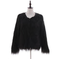 Leisure and Comfortable Long Sleeve Washed Lamb Hair Artificial Fur Women's Fashion Short Solid Coat