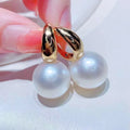 E821 9-10mm DIY Natural  Freshwater Pearl Charm Earrings Mounting Accessory 925 Sterling Silver Gold Plated  Jewelry for Women