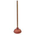 Heavy Duty Force Cup Rubber Toilet Plunger with a Long Wooden Handle to Fix Clogged Toilets and Drains (18" 1)