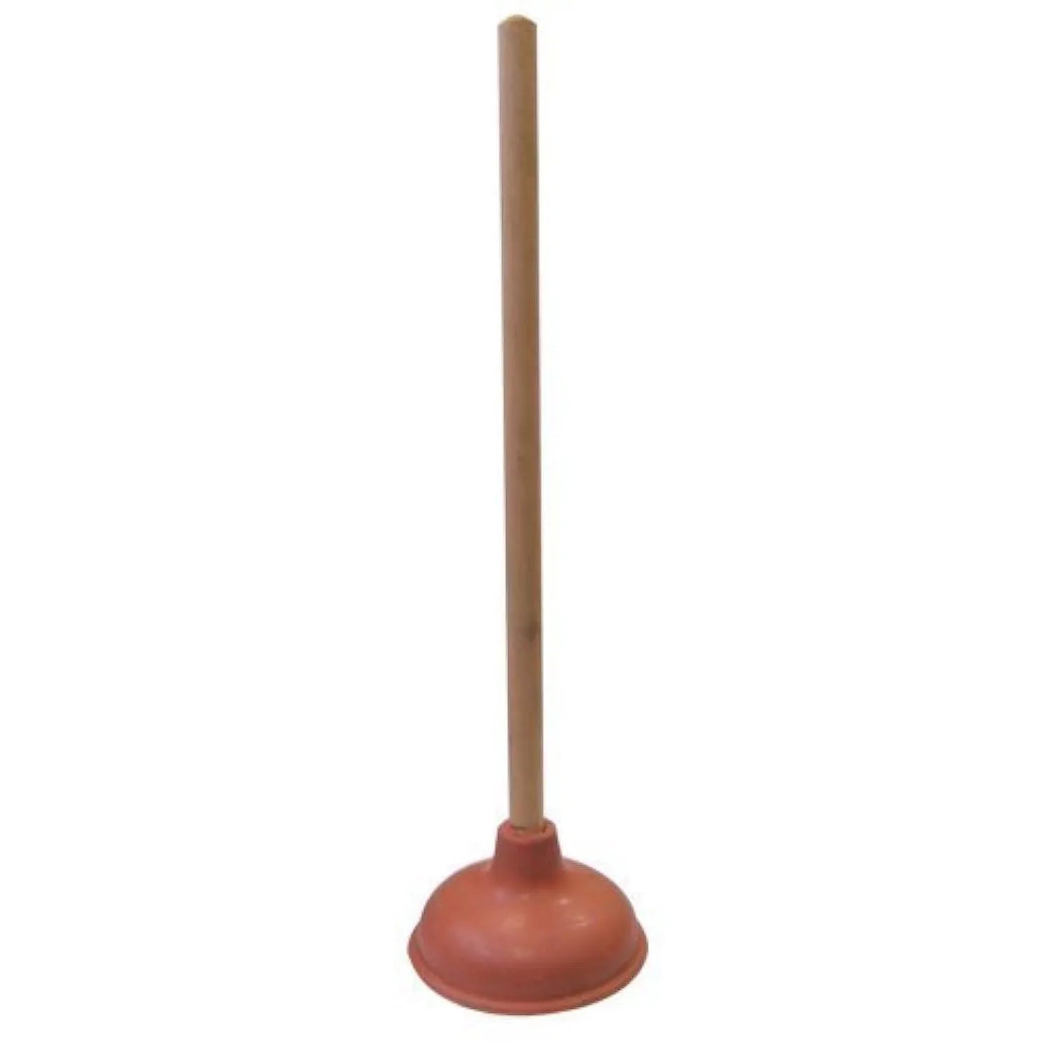 Heavy Duty Force Cup Rubber Toilet Plunger with a Long Wooden Handle to Fix Clogged Toilets and Drains (18" 1)