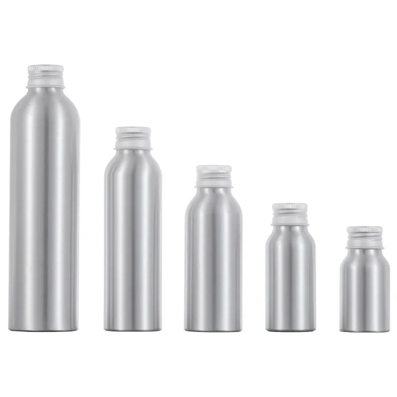 In Stock 30-500ml Silver Aluminum Bottle with Matte Silver Spray Empty Perfume Bottle