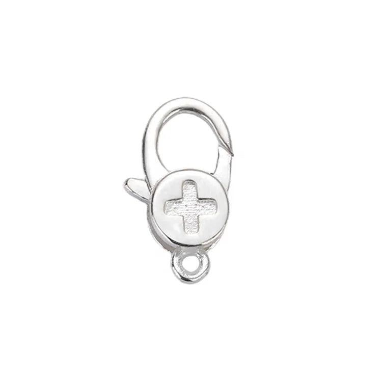 Custom Jewelri Findings Manufacturer 925 Sterling Silver Flat Screw Head Parrot Trigger Clasps Cross Shaped Lobster Clasp