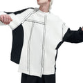 2026 Custom Irregular Contrast Color Pullover Sleeves Crew Neck Splicing Men Pullover