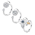 Cubic Zircon Adjustable Rotatable Calming Worry Meditation Ring Relieving Anxiety Stress Boredom Fidget Spinner Rings for Women