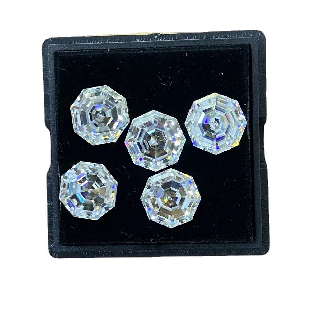 White D VVS1 Moissanite GRA Certificate Fancy Octagon Cut Moissanite Diamond Stone